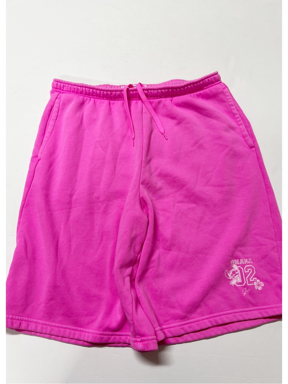 GAP Womens Standout Pink Lilo and Stitch Athletic Drawstring Shorts Size M Tall - Picture 1 of 9